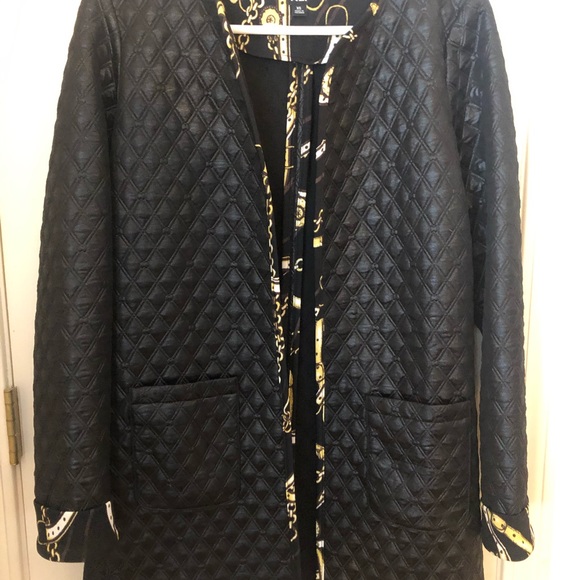 Black Quilted Long Jacket Duster - Picture 5 of 10